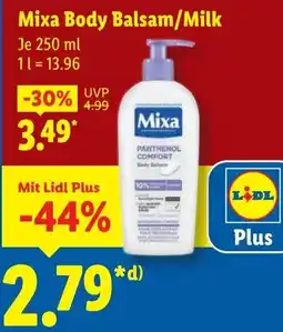 Lidl Mixa Body Balsam/Milk Angebot
