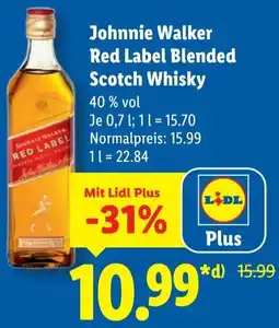 Lidl Johnnie Walker Red Label Blended Scotch Whisky Angebot