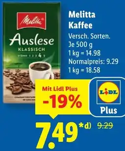 Lidl Melitta Kaffee Angebot