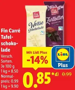 Lidl Fin Carré Tafelschokolade Angebot