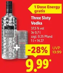 Lidl Three Sixty Vodka Angebot