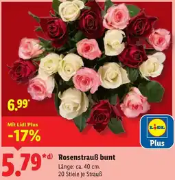Lidl Rosenstrauß bunt Angebot