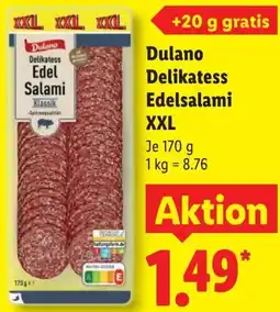 Lidl Dulano Delikatess Edelsalami XXL Angebot