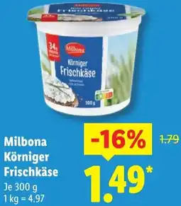 Lidl Milbona Körniger Frischkäse Angebot
