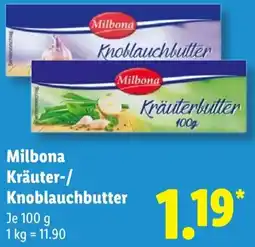 Lidl Milbona Kräuter-/ Knoblauchbutter Angebot