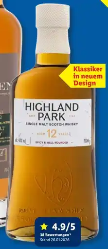 Lidl Highland Park Single Malt Scotch Whisky 12 Jahre Angebot