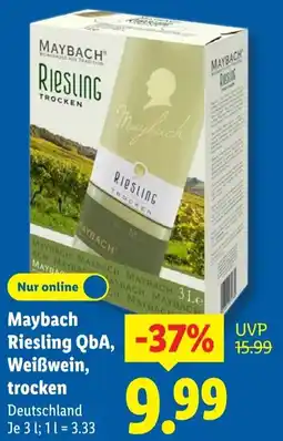 Lidl Maybach Riesling QbA, Weißwein, trocken Angebot
