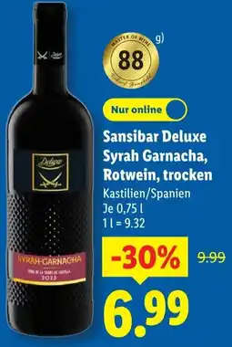 Lidl Sansibar Deluxe Syrah Garnacha, Rotwein, trocken Angebot