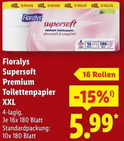 Lidl Floralys Supersoft Premium Toilettenpapier XXL Angebot