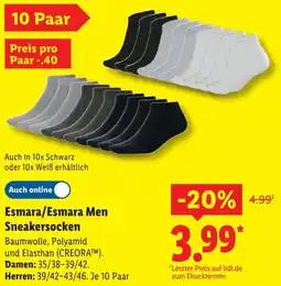 Lidl Esmara/Esmara Men Sneakersocken Angebot