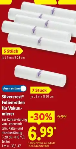 Lidl Silvercrest Folienrollen für Vakuumierer Angebot