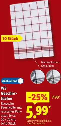 Lidl W5 Geschirrtücher Angebot