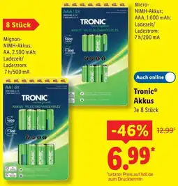 Lidl Tronic Akkus Angebot
