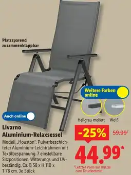 Lidl Livarno Aluminium-Relaxsessel Angebot