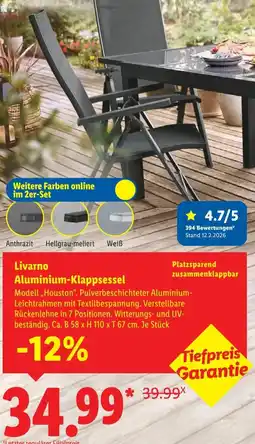 Lidl Livarno Aluminium-Klappsessel Angebot