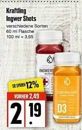 Edeka Kraftling Ingwer Shots Angebot