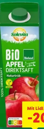 Lidl Solevita Apfel-Direktsaft Naturtrüb Angebot