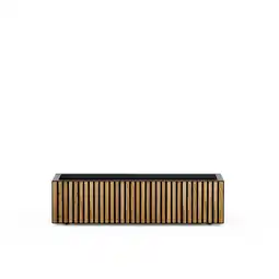 Netto Marken-Discount Herstera Garden Pflanzkübel Deco Planter Xic Wood M schwarz, natur 40x100x25cm Angebot
