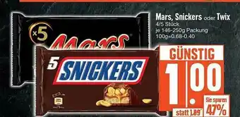 Edeka Mars, Snickers Oder Twix Angebot