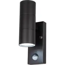 toom Baumarkt toom Außenwandleuchte 'Delhi' Edelstahl schwarz Ø 6 x 22 cm, mit Bewegungsmelder Angebot