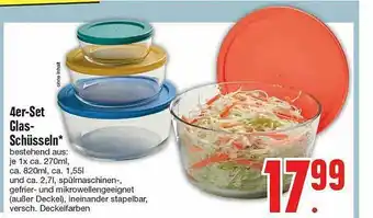 Edeka 4er-set Glas-schüsseln Angebot