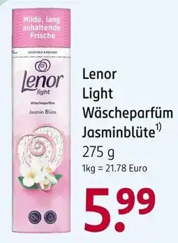Rossmann Lenor Light Wäscheparfüm Jasminblüte Angebot