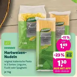 Biomarkt DENNREE Hartweizen- Nudeln Angebot