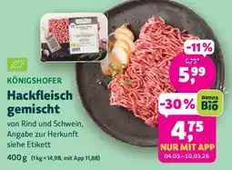 Biomarkt KÖNIGSHOFER Hackfleisch gemischt Angebot