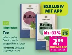 Biomarkt SONNENTOR Tee Angebot