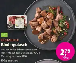 Biomarkt KÖNIGSHOFER Rindergulasch Angebot