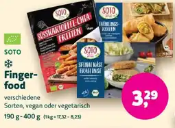 Biomarkt SOTO Fingerfood Angebot