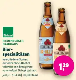 Biomarkt RIEDENBURGER BRAUHAUS Bierspezialitäten Angebot