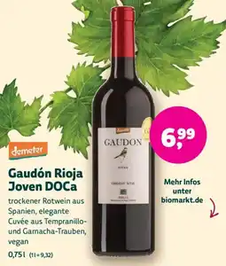 Biomarkt Gaudón Rioja Joven DOCa Angebot