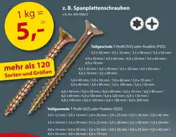 Sonderpreis Baumarkt z. B. Spanplattenschrauben Angebot