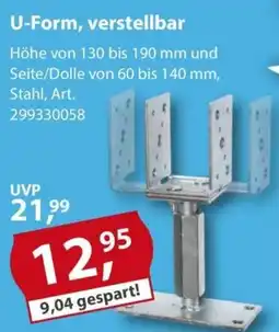 Sonderpreis Baumarkt Pfostenträger U-Form, verstellbar Angebot