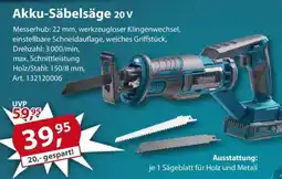 Sonderpreis Baumarkt GERMANIA Akku-Säbelsäge 20 v Angebot