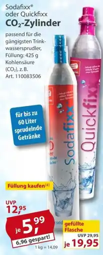 Sonderpreis Baumarkt Sodafixx oder Quickfixx CO₂-Zylinder Angebot