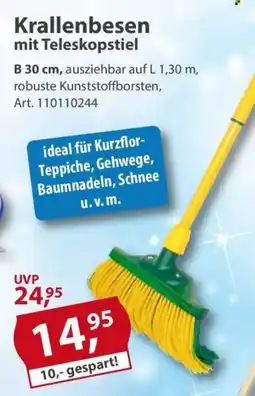 Sonderpreis Baumarkt Krallenbesen mit Teleskopstiel Angebot