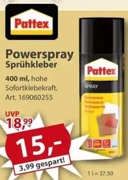 Sonderpreis Baumarkt Pattex Powerspray Sprühkleber Angebot