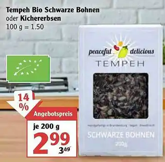 Globus Tempeh Bio Schwarze Bohnen Oder Kichererbsen Angebot