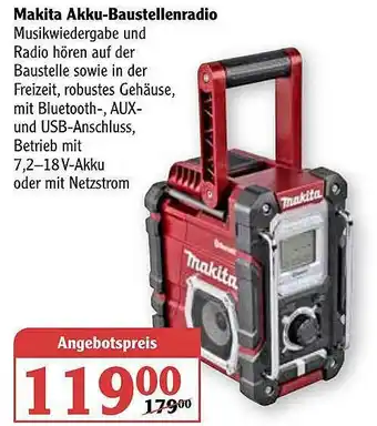 Globus Makita Akku Baustellenradio Angebot