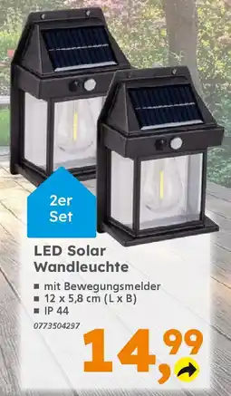 Globus Baumarkt LED Solar Wandleuchte Angebot