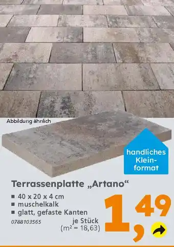 Globus Baumarkt Terrassenplatte „Artano" Angebot