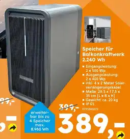 Globus Baumarkt Speicher für Balkonkraftwerk 2.240 Wh Angebot