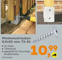 Globus Baumarkt Pfostenschrauben 8,0x50 mm TX 40 Angebot