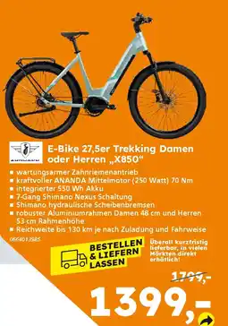 Globus Baumarkt ZUNDAPP E-Bike 27,5er Trekking Damen oder Herren,,X850" Angebot