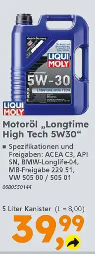 Globus Baumarkt LIQUI MOLY Motoröl,,Longtime High Tech 5W30" Angebot