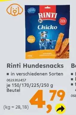 Globus Baumarkt Rinti Hundesnacks Angebot