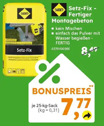 Globus Baumarkt SAKRET Setz-Fix - Fertiger Montagebeton Angebot