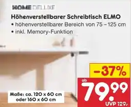 Netto Marken-Discount Home Deluxe Höhenverstellbarer Schreibtisch Elmo Angebot